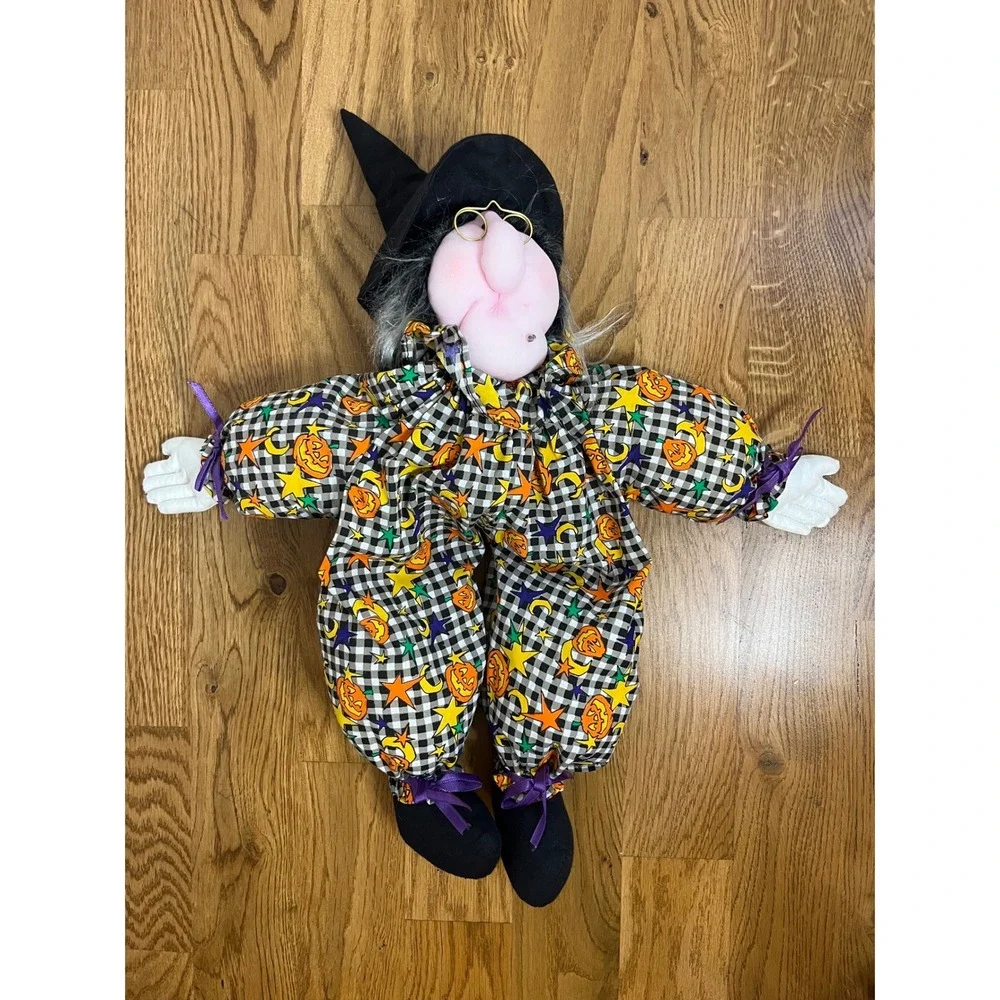 Vintage Halloween Witch Weighted Plush Joelson Industries Pumpkin Kitchen 1995‎